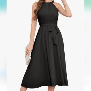 Bbonlinedress Women Black Halter Chiffon  Cocktail Dress Formal Bridesmaid Small